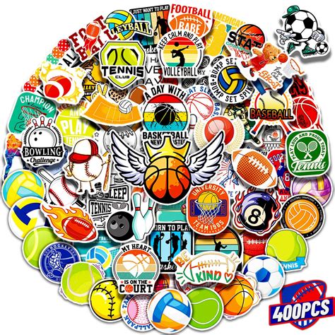 400 Sports Stickers For Water Bottles Sports Boys