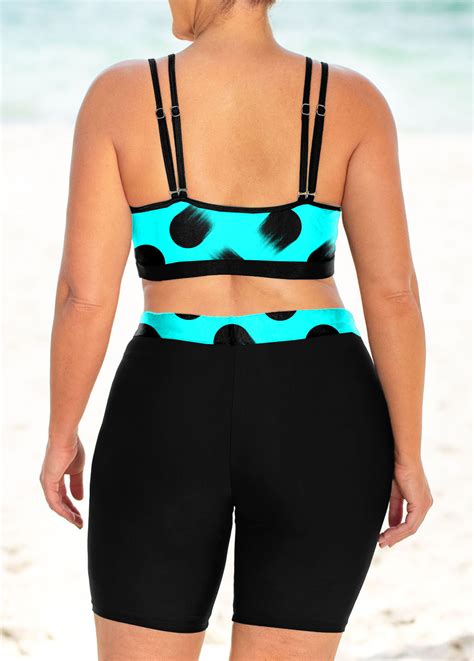 Plus Size Polka Dot High Waisted Bikini Set Modlily USD