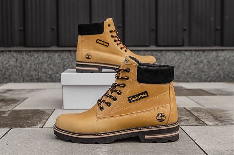 Мужские зимние ботинки Timberland Классические рыжие мех Украина
