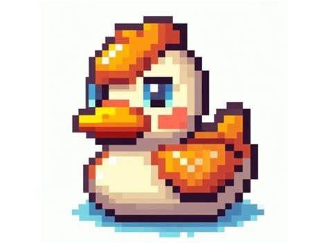 Cute Duck Pixel Art Detailed Voxel Illus Graphic By Lineart3 · Creative Fabrica