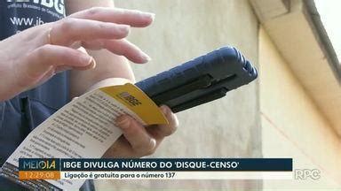 Meio Dia Paraná Foz do Iguaçu IBGE divulga número do Disque Censo