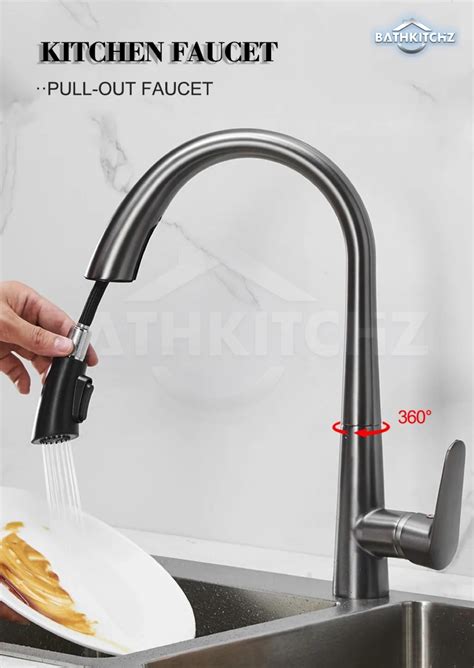 Bathkitchz Sus Brass Kitchen Sink Faucet Mixer Tap Kitchen Sink Hot Cold Taps Pull Down