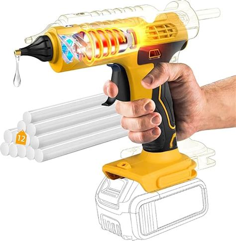 Amazon W Cordless Hot Glue Gun For DeWalt V Battery NO Battery Full Size Hot