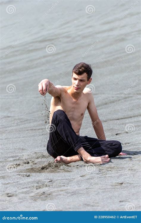 Portrait Of Half Naked Guy On Beach Stock Photo Image Of German European