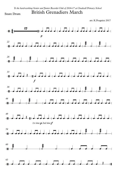 Music At Chadwell Recorder Club British Grenadiers March