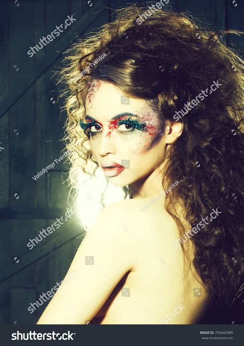 Naked Woman Bright Stylish Makeup False Stock Photo Edit Now 793442989