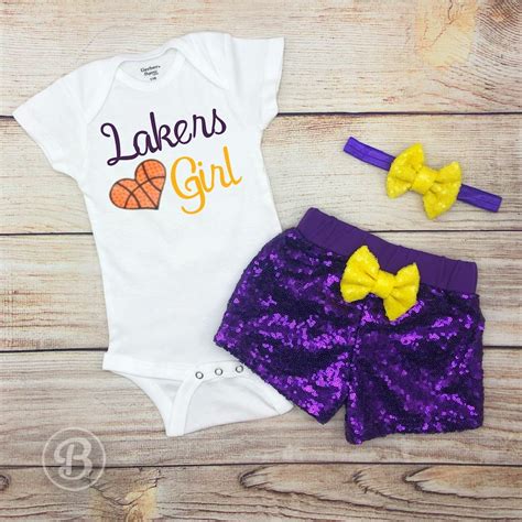 Lakers Girl Game Day Outfit Sparkly Basketball Baby Girl Etsy