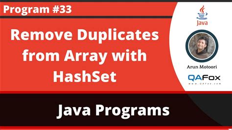 Java Program To Remove The Duplicates From The Array With The Help Of