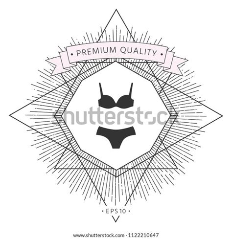 Set Lingerie Swimsuit Twopiece Bikini Silhouette Stock Vector Royalty Free 1122210647