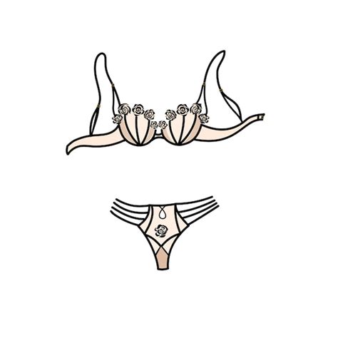 Conjunto de lingerie decorativo Ilustração vetorial em fundo branco Vetor Premium