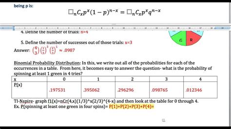 Binomial Probability Distribution With Ti Nspire Youtube