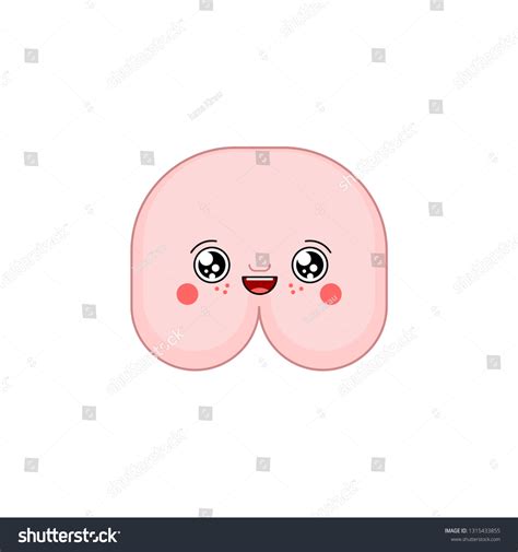 Ass Kawaii Cute Cartoon Funny Butt Stock Vector Royalty Free Shutterstock