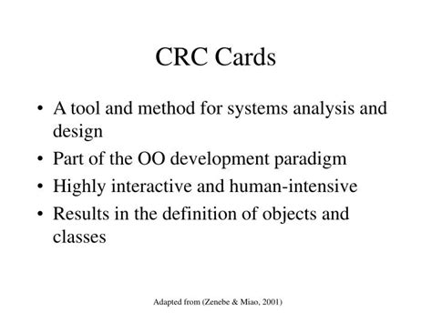 Ppt Crc Cards Powerpoint Presentation Free Download Id1033653