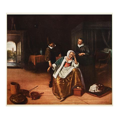 After Jan Steen The Lovesick Maiden Vintage Full Color Print