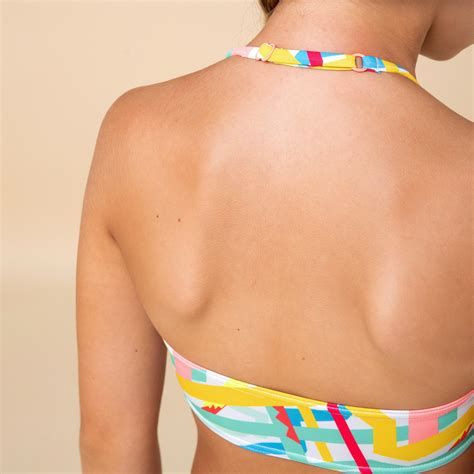 Bikini Oberteil Bandeau Liloo Top 100 Mädchen weiss Decathlon