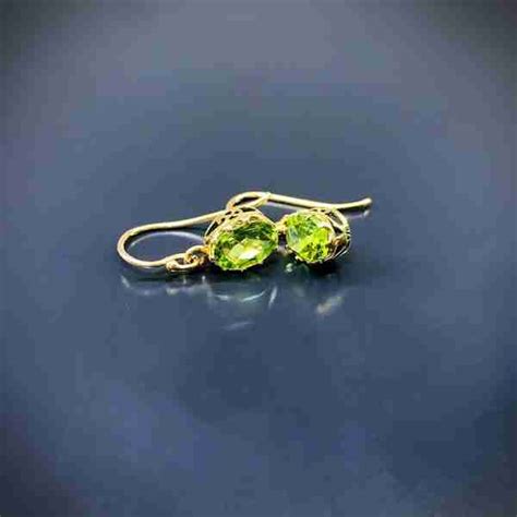 Elegant Gold Peridot Drop Earrings Frost Jewellery Antiques