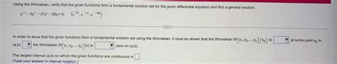 Solved Using The Wronskian Verify That The Given Functions Chegg