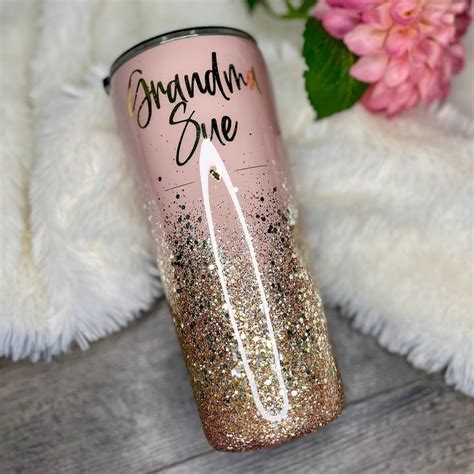 Nude And Gold Tumbler Bridesmaid Gift Personalized Gift For Mom Womens Birthday Gift Etsy