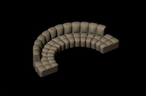 3D Semi Circle Couch Model - TurboSquid 2254504