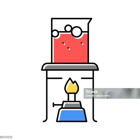 Brûleur Bouillant Chimique Couleur Liquide Icône Vecteur Isolé