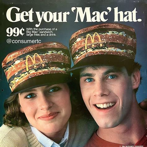 The Big Mac Hat Mcdonalds Translite Sign 1984 Courtesy Of