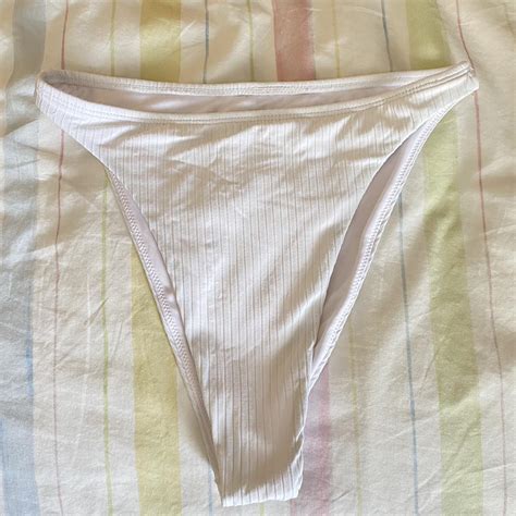 Size Small White Bikini Bottoms High Waisted Worn Depop