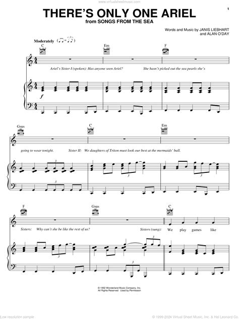 O'Day - There's Only One Ariel sheet music for voice, piano or guitar