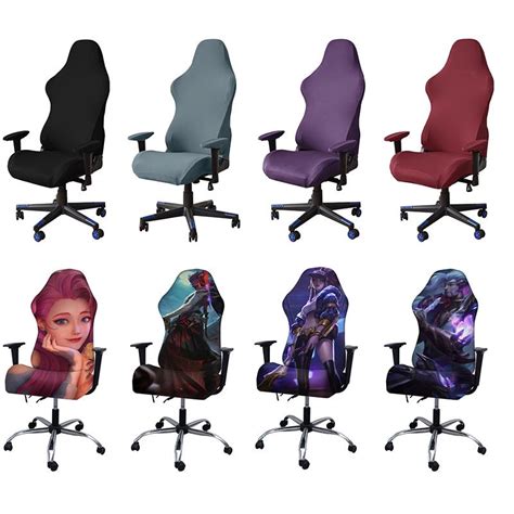 Чехлы на офисные стулья из спандекса, эластичные чехлы на игровые ...