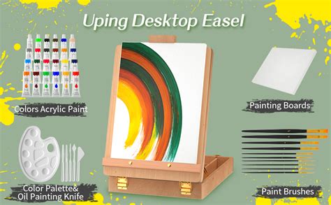 Uping Set Pittura Kit Dipingere Acrilica Cavalletto Pittura Da Tavolo