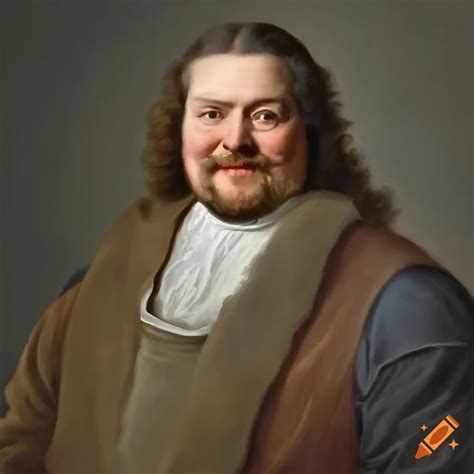 Realistic Painting Of A Plus Size Aristocratic Man Resembling King