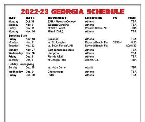 Georgia basketball unveils 2022-23 nonconference schedule - Saturday ...