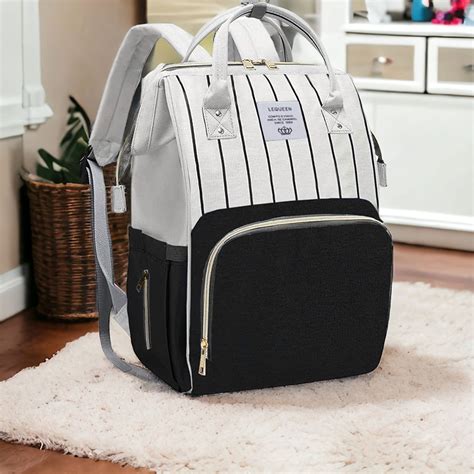 Smart Lequeen Soft Waterproof Original mommy bag with USB - A Black ...