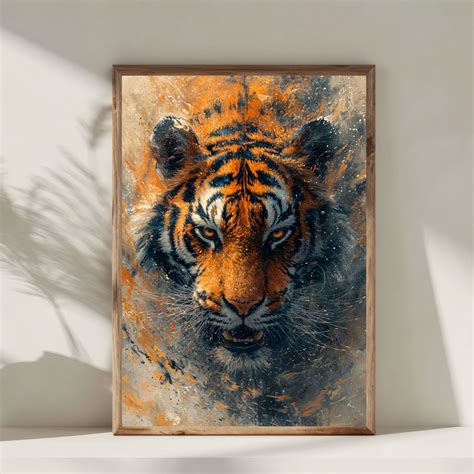TIGER WALL ART Tiger Art, Wall Art Painting, Cat Lover Art, Room Decor