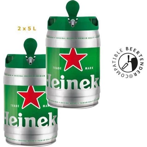 HEINEKEN Fût de bière Blonde Compatible Beertender 5 L Lot de 2 La cave Cdiscount