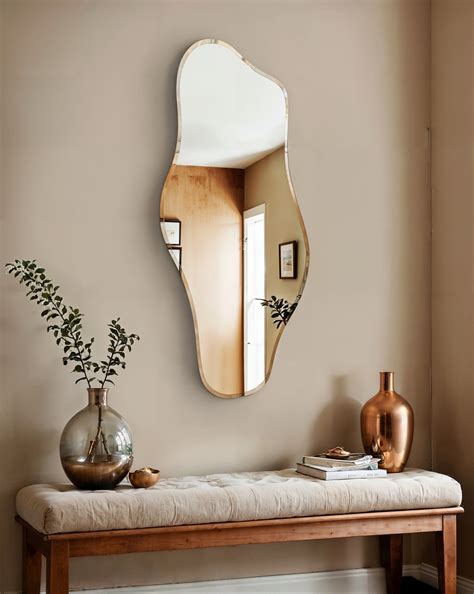 Modern Elegance Abstract Wave Wall Mirror With Irregular Shape Store Design Interior Living