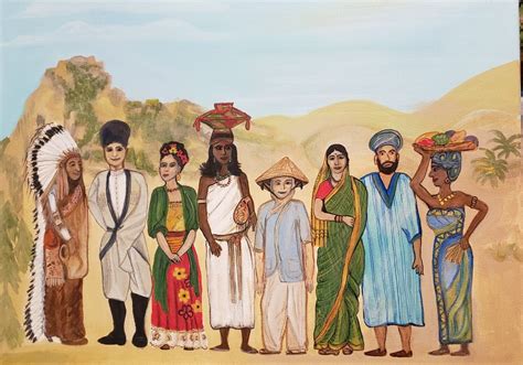 Diverse cultures | Drawing people, Painting, Drawings