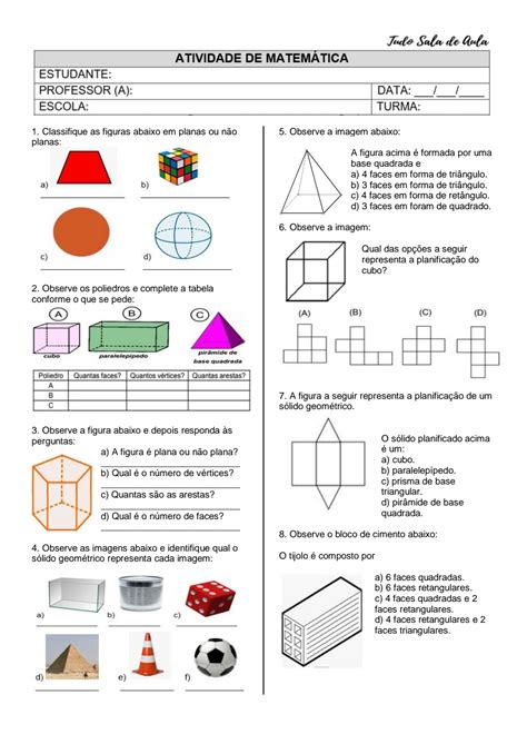 Tudo Sala Aula - Atividade sÓlidos tudo sala de aula pdf – Artofit