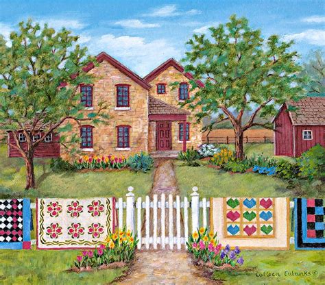 Colleen Eubanks In Naive Painting Cottage Art Watercolor House