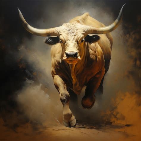 Premium AI Image Majestic Bull Generative AI