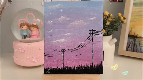 Learn Easy Acrylic Landscape Painting 🌸 رسم منظر سهل للمبتدئين Youtube