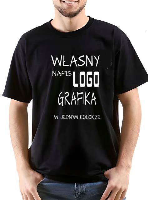 KOSZULKA Z WŁASNYM NADRUKIEM NAPISEM LOGO GRAFIKA ERLI pl