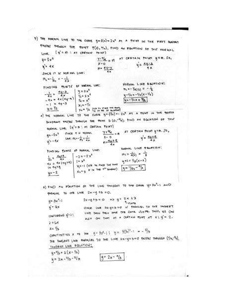 slope of a tangent line given a point 5