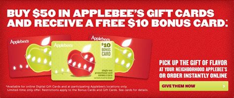 Stacy Talks And Reviews Applebees T Cards Free 10 Bonus Card With