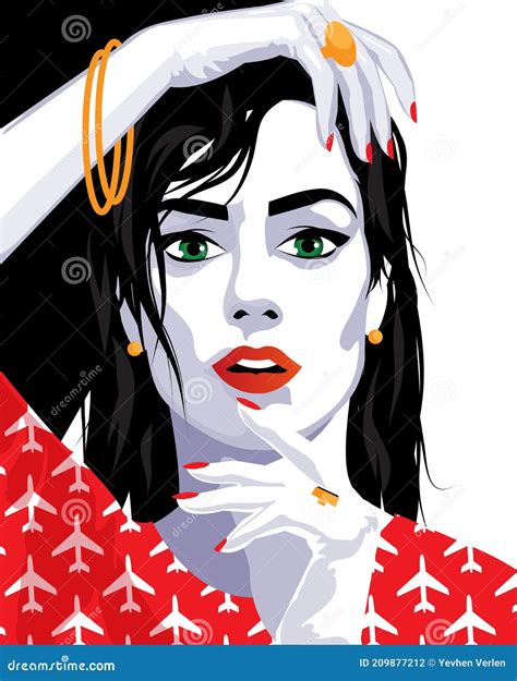 Fashion Woman In Style Pop Art Vector Illustration Stock Vector