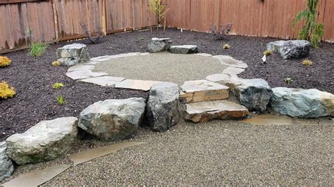 Carl Gravel Patio With Flagstone Border Sublime Garden Design Landscape Design Serving