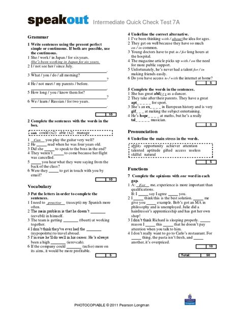 Speakout Intermediate Workbook With Key | Linguistics | Semiotics