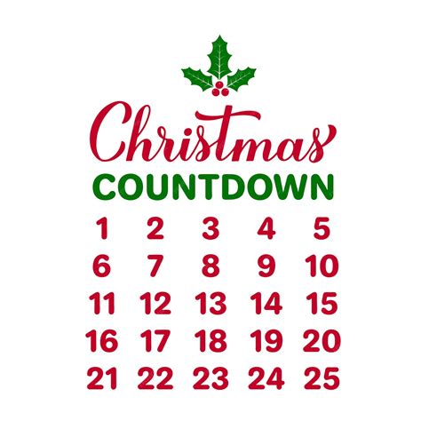 Premium Vector | Christmas Countdown sign Advent calendar template Days