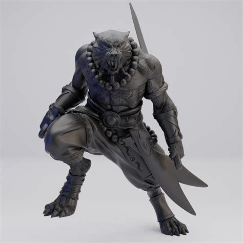 Hot Goblin ウェアタイガー ミニチュア ホットゴブリン 二刀流の獣人戦士