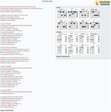 Hợp âm In Your Eyes Cảm âm Tab Guitar Ukulele Lời Bài Hát