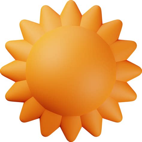 Orange Sun 3d Illustration 14019574 Png